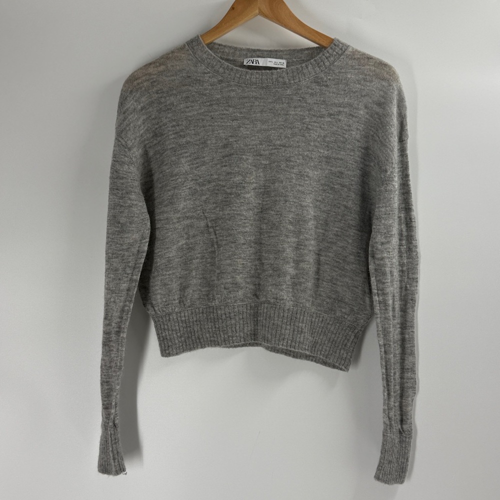 Zara wool alpaca blend lightweight sweater basic layering long sleeve soft cozy